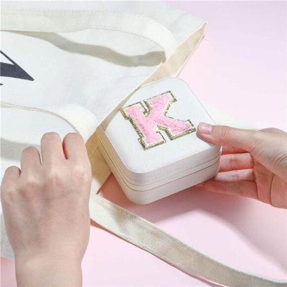 Travel Jewelry Case for Women Fashion, A Initial Small Travel Jewelry Case - Picture 3 of 7